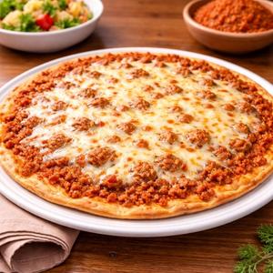 Lahmacun with Mozzarella Cheese